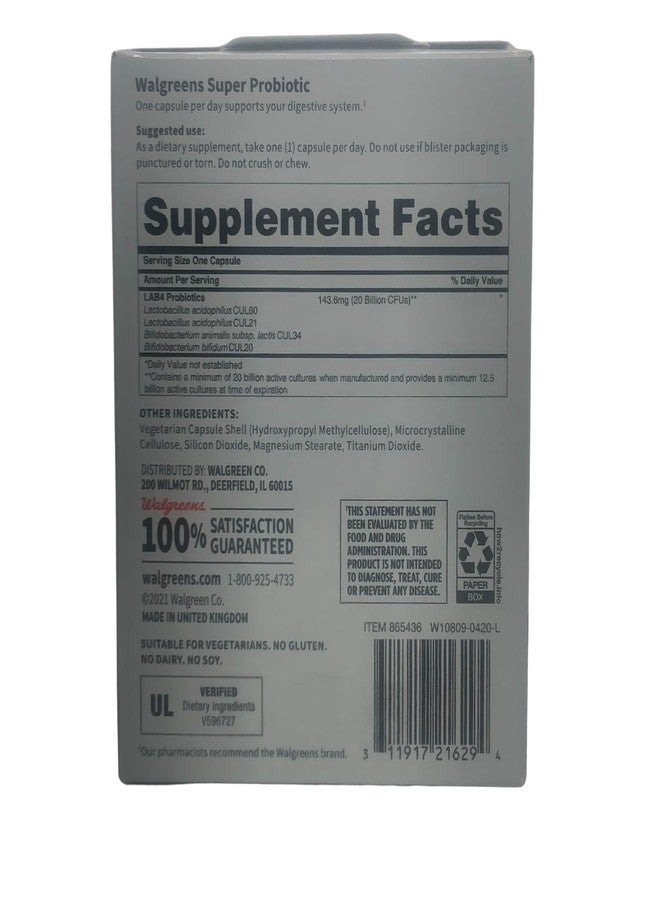 Walgreens ATAZUA Walgreens Super Probiotic Digestive Support Capsules 60 ea - Image 2